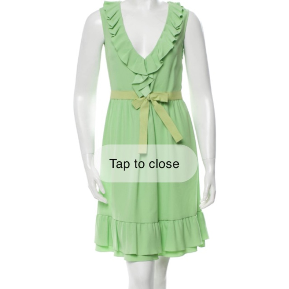 RED Valentino Green Ruffle Dress